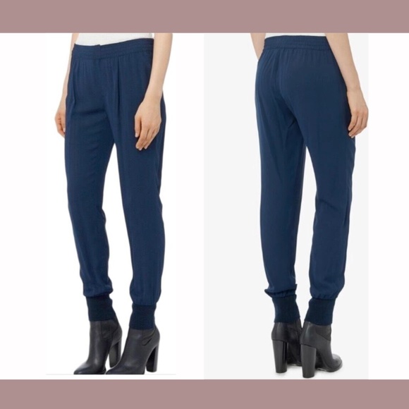 NWT $295 Vince [ Large‎ ] Jogger Silk Pants in Costal Blue